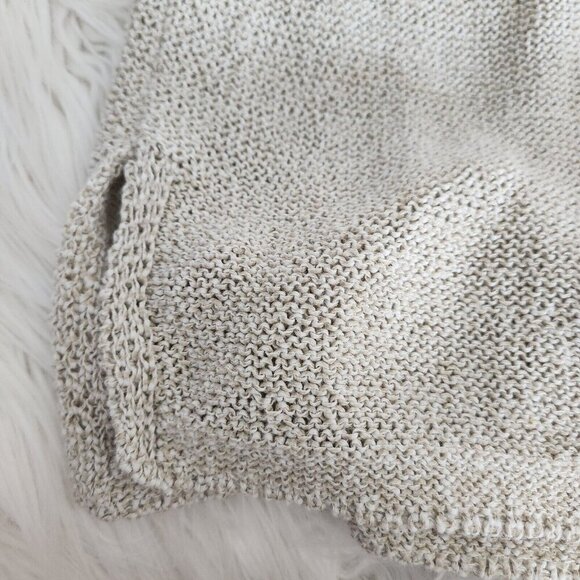 J.‎ Jill Pure Jill Size Large Beige Open-Knit Sweater Cowl Neck 3/4 Sleeve Beach - Picture 8 of 12